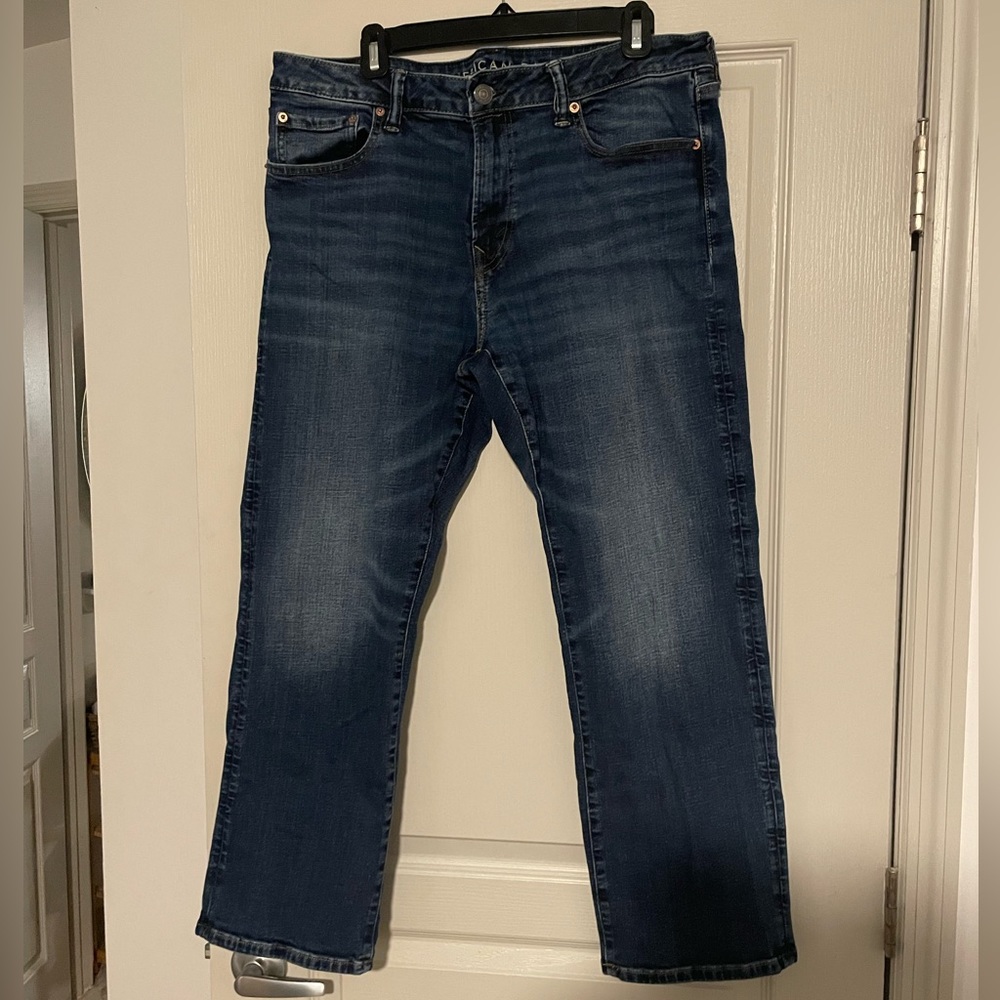 Men's American Eagle blue jeans - original bootcut, airflex+, size 36x30